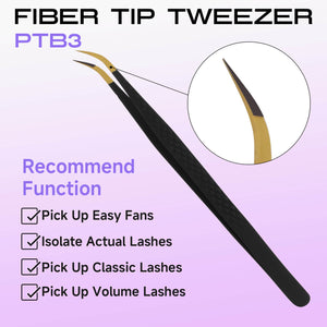 COMELYLASH black gold PTB3-Isolation fiber tip lash extension tweezers