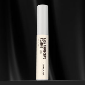 COMELYLASH lash protective coating bottle on a black background