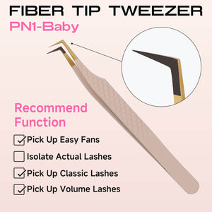 COMELYLASH nude Baby fiber tip lash extension tweezers