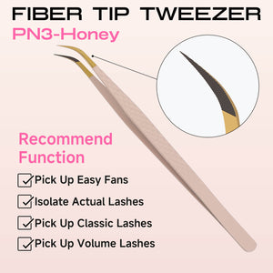 COMELYLASH nude Honey fiber tip lash extension tweezers