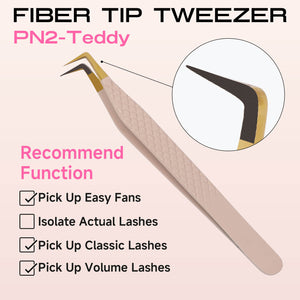 COMELYLASH nude Teddy fiber tip lash extension tweezers
