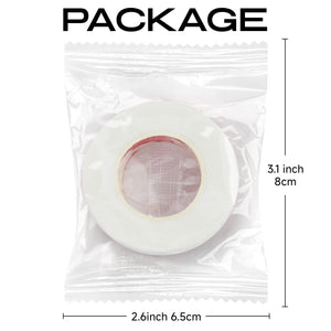 White Japanese lash tape roll in a clear 2.6 by 3.1 inch pouch