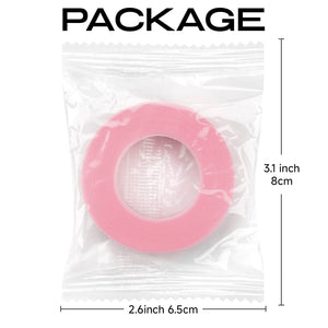 Pink PE lash tape roll in a clear 2.6 by 3.1 inch pouch