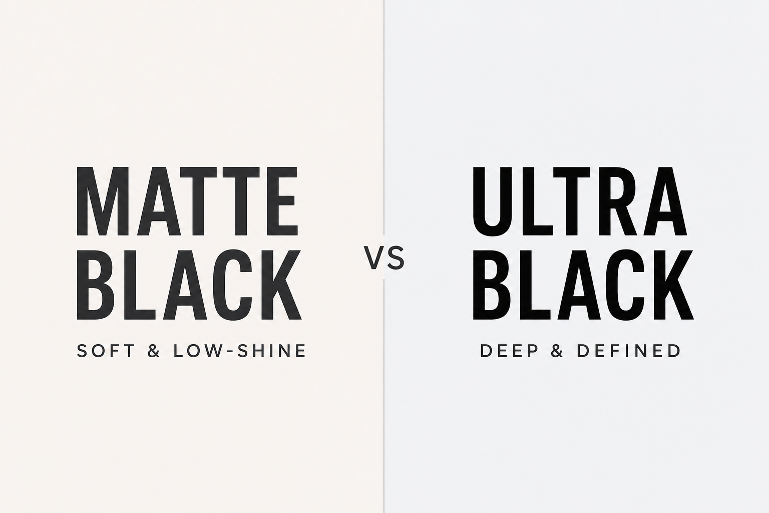 Matte Black versus Ultra Black lash finish comparison
