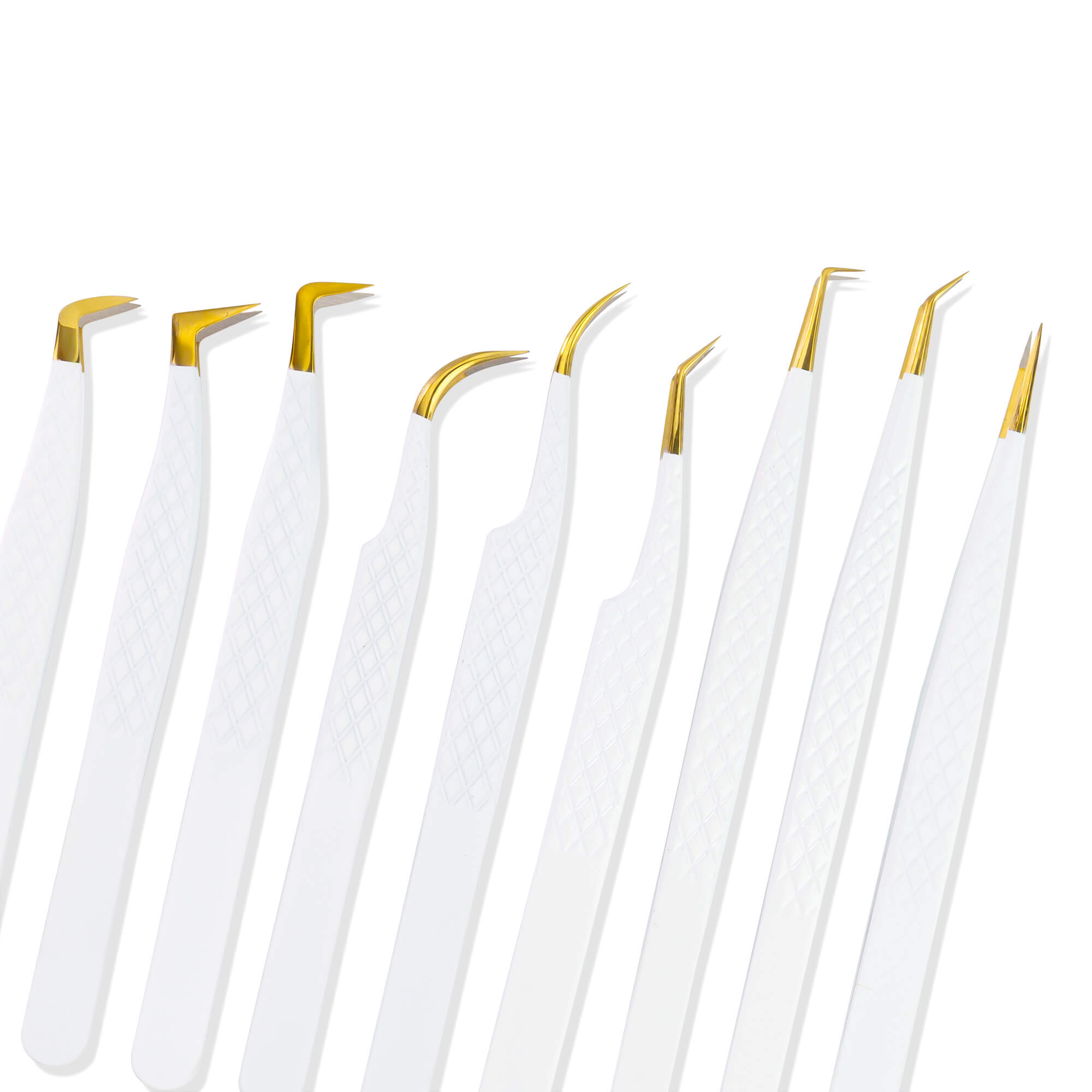 White Fiber Tip Lash Extension Tweezers