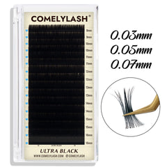 0.03/0.05/0.07 Ultra Black Volume Lash Extension Tray 16 Rows