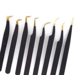Black Fiber Tip Lash Extension Tweezers