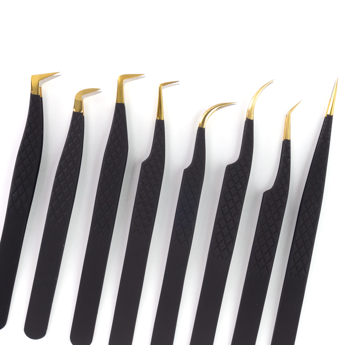 Black gold lash extension tweezers