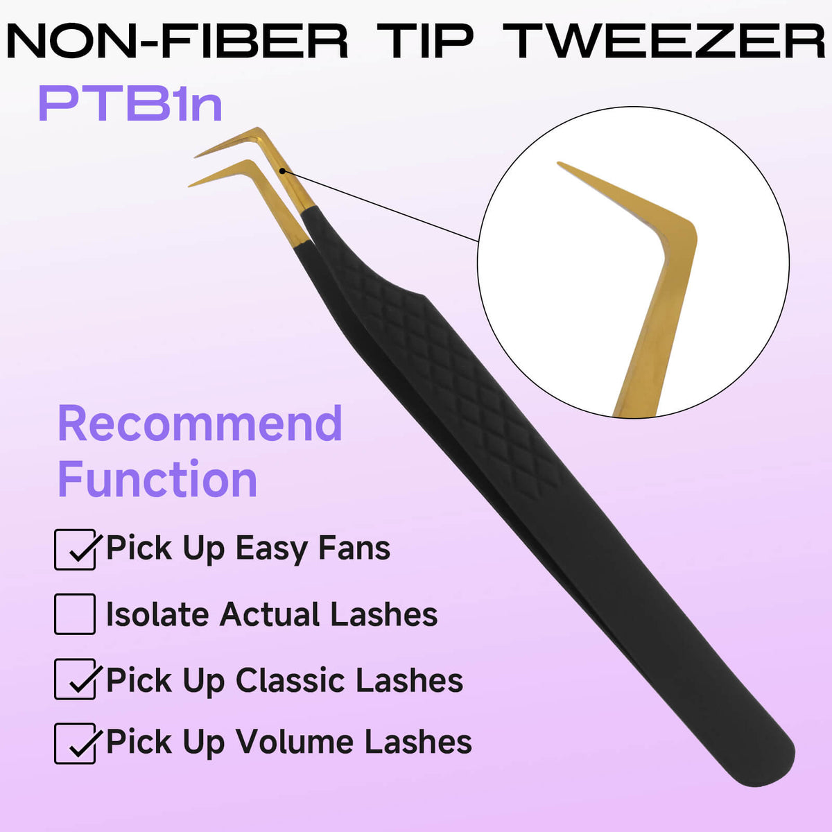 COMELYLASH black gold PBG1 normal tip lash extension tweezers