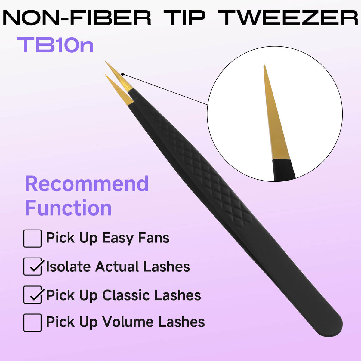 COMELYLASH black gold TB10 normal tip lash extension tweezers