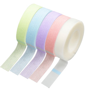 COMELYLASH non-woven lash tape rolls in green, blue, purple, pink and white