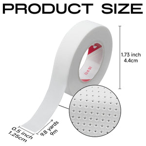 Japanese lash tape dimensions: 0.5 inch wide, 9.8 yards long and 1.73 inch roll diameter