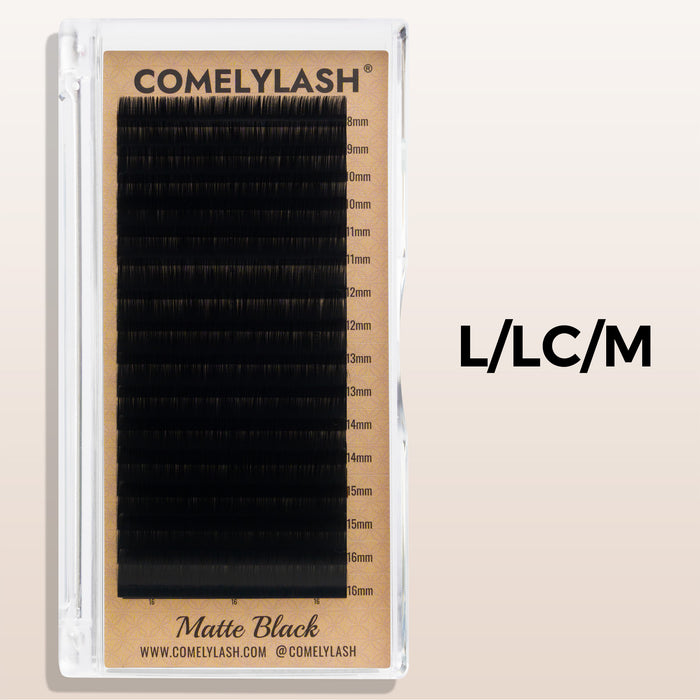 Matte Black lash extension tray available in L, LC and M curls