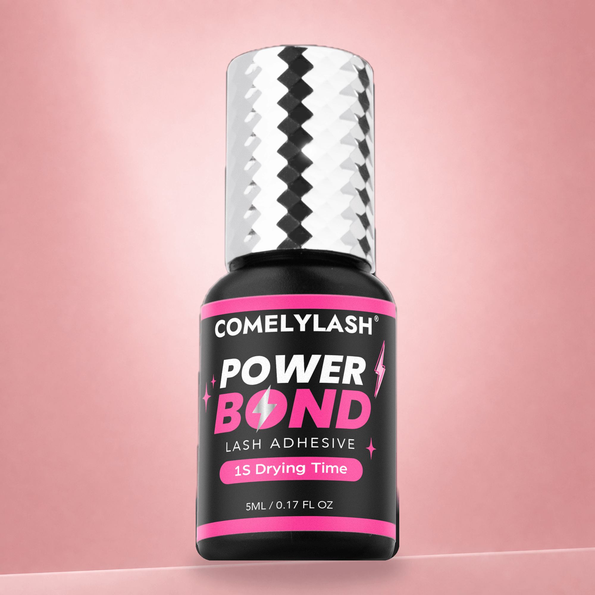 Power Bond 1-second lash adhesive, 5 ml bottle with silver cap