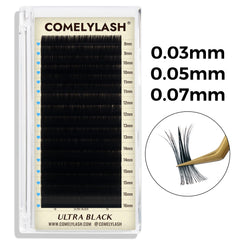 0.03/0.05/0.07 Ultra Black Volume Lash Extension Tray 16 Rows