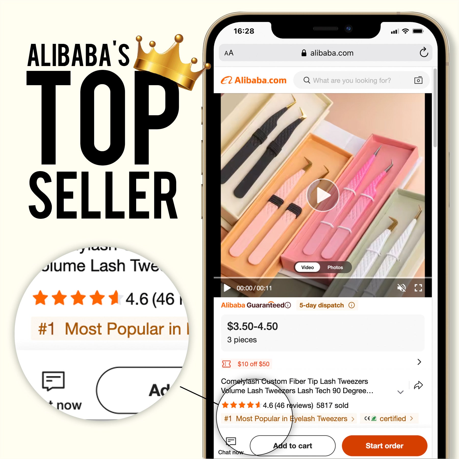 Alibaba category recognition for COMELYLASH fiber tip lash tweezers