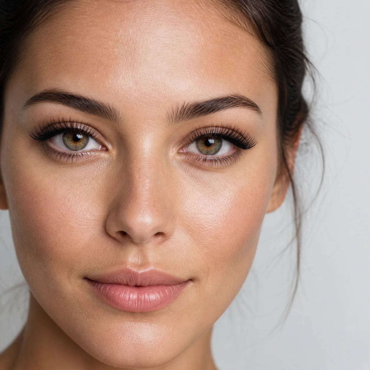 Beauty portrait featuring professional black eyelash extensions